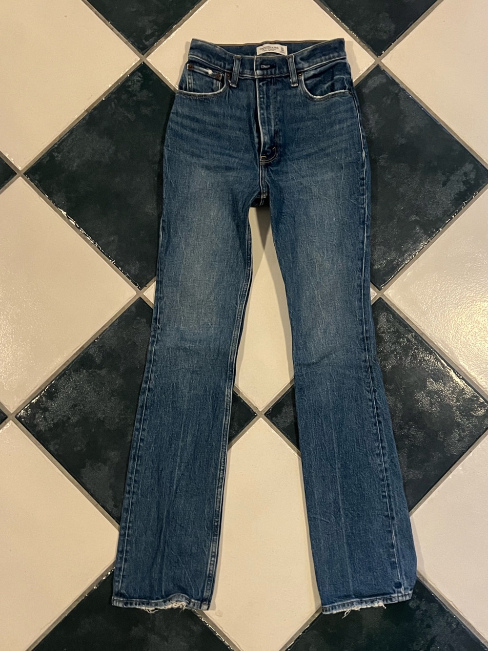 Abercrombie & Fitch Dark Blue High-Rise Vintage Flare Jeans